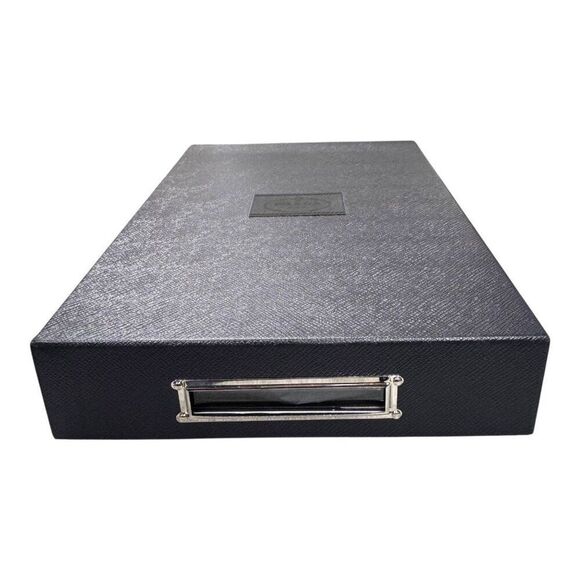 Prada Blue Faux Leather Document Holder Scarf Blanket EMPTY GIFT Box 10x15x3 - Picture 7 of 9